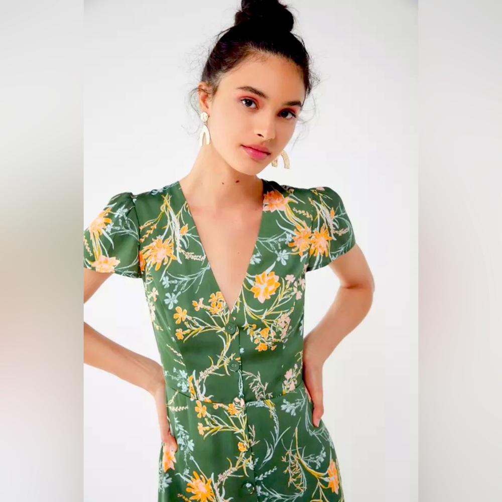 Urban Outfitters Matilda Floral Button Front Jumpsuit